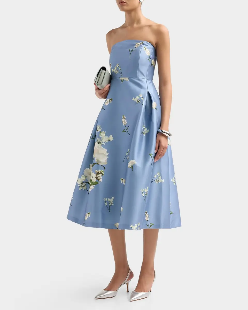 SACHIN & BABI Shay Strapless Floral-Print Stretch Mikado Dress | Thumbnail 4 SACHIN & BABI Shay Strapless Floral-Print Stretch Mikado Dress | Thumbnail 4