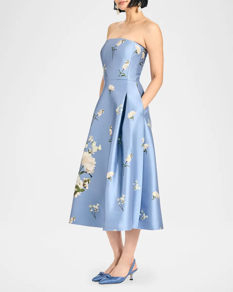 SACHIN & BABI Shay Strapless Floral-Print Stretch Mikado Dress | Thumbnail 6 SACHIN & BABI Shay Strapless Floral-Print Stretch Mikado Dress | Thumbnail 6