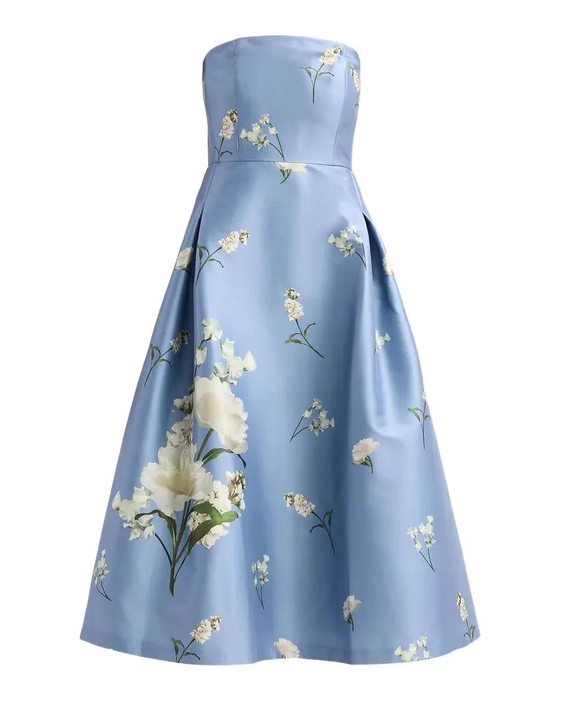 SACHIN BABI Shay Strapless Floral-Print Stretch Mikado Dress | Image 1 SACHIN BABI Shay Strapless Floral-Print Stretch Mikado Dress | Image 1