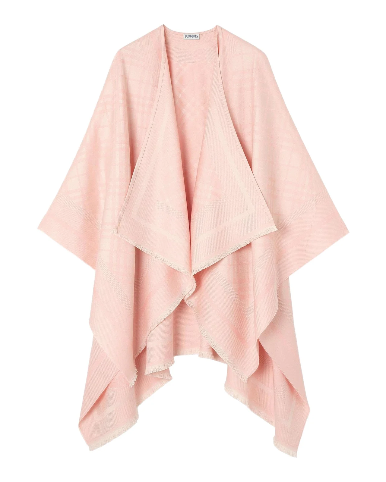 Check Wool Cashmere Cape