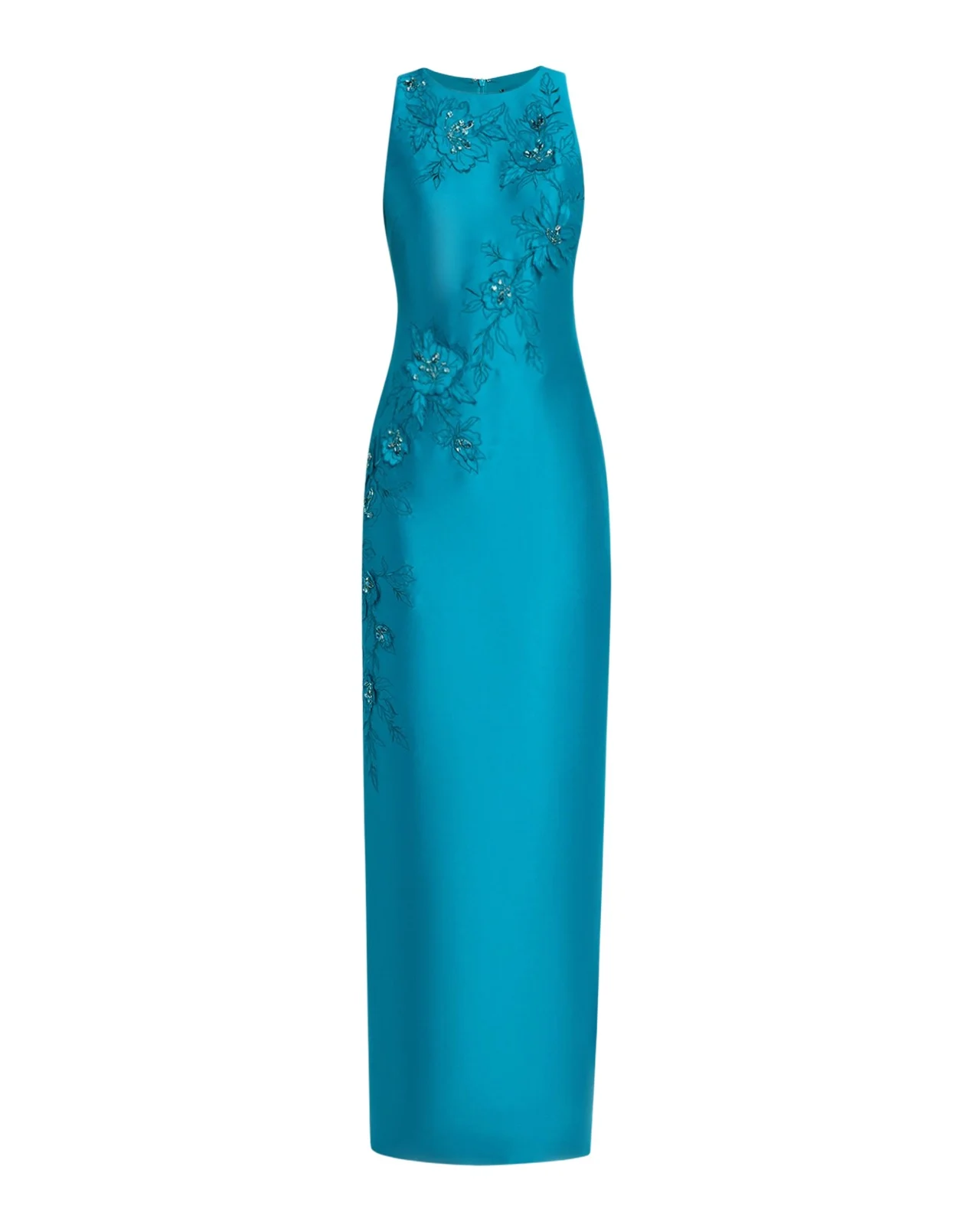 Beaded Floral Applique Column Gown Beaded Floral Applique Column Gown