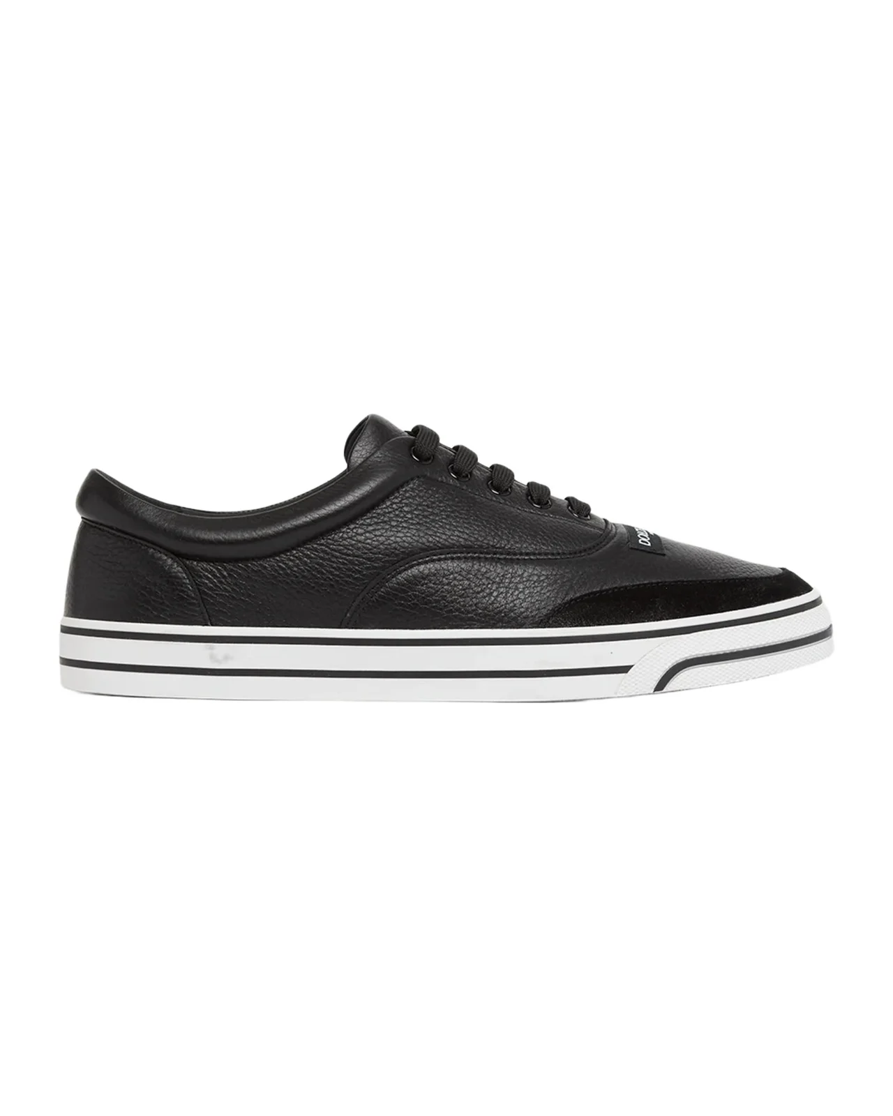 Dolce & Gabbana Men's Grained Leather Label Low-Top Sneakers