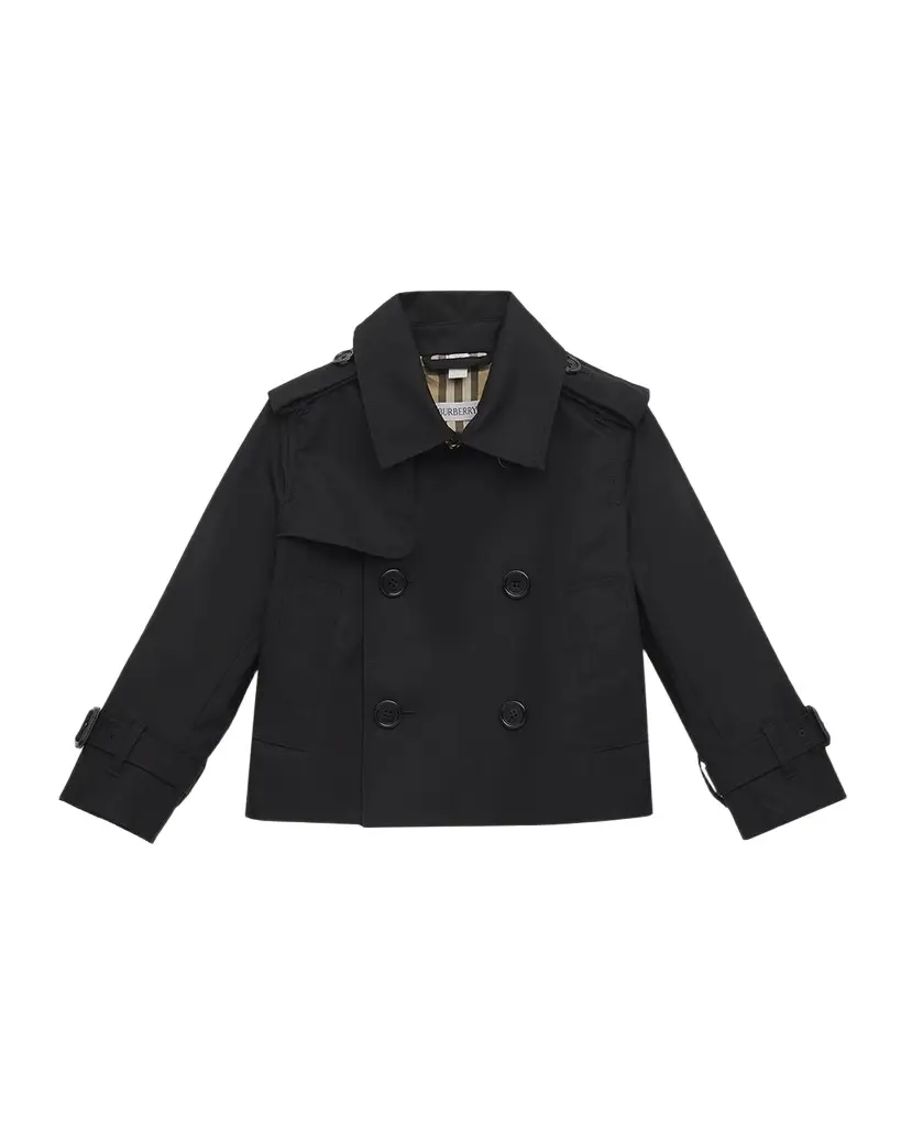 Burberry Girl's Rosie Cropped Gabardine Trench Coat, Size 4-14 | Image 1 Burberry Girl's Rosie Cropped Gabardine Trench Coat, Size 4-14 | Image 1