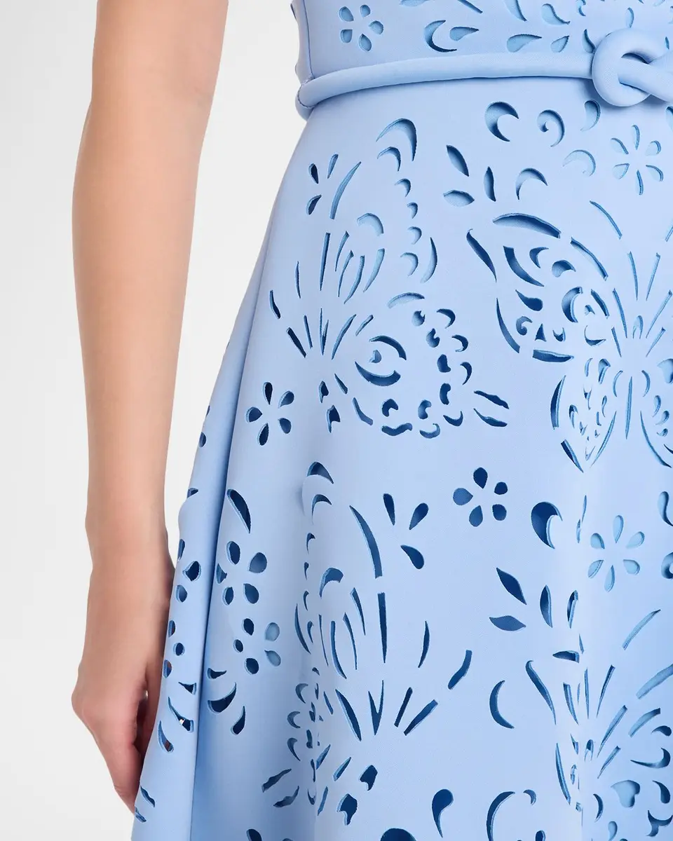 BADGLEY MISCHKA Strapless Butterfly Laser-Cut Midi Dress | Thumbnail 5