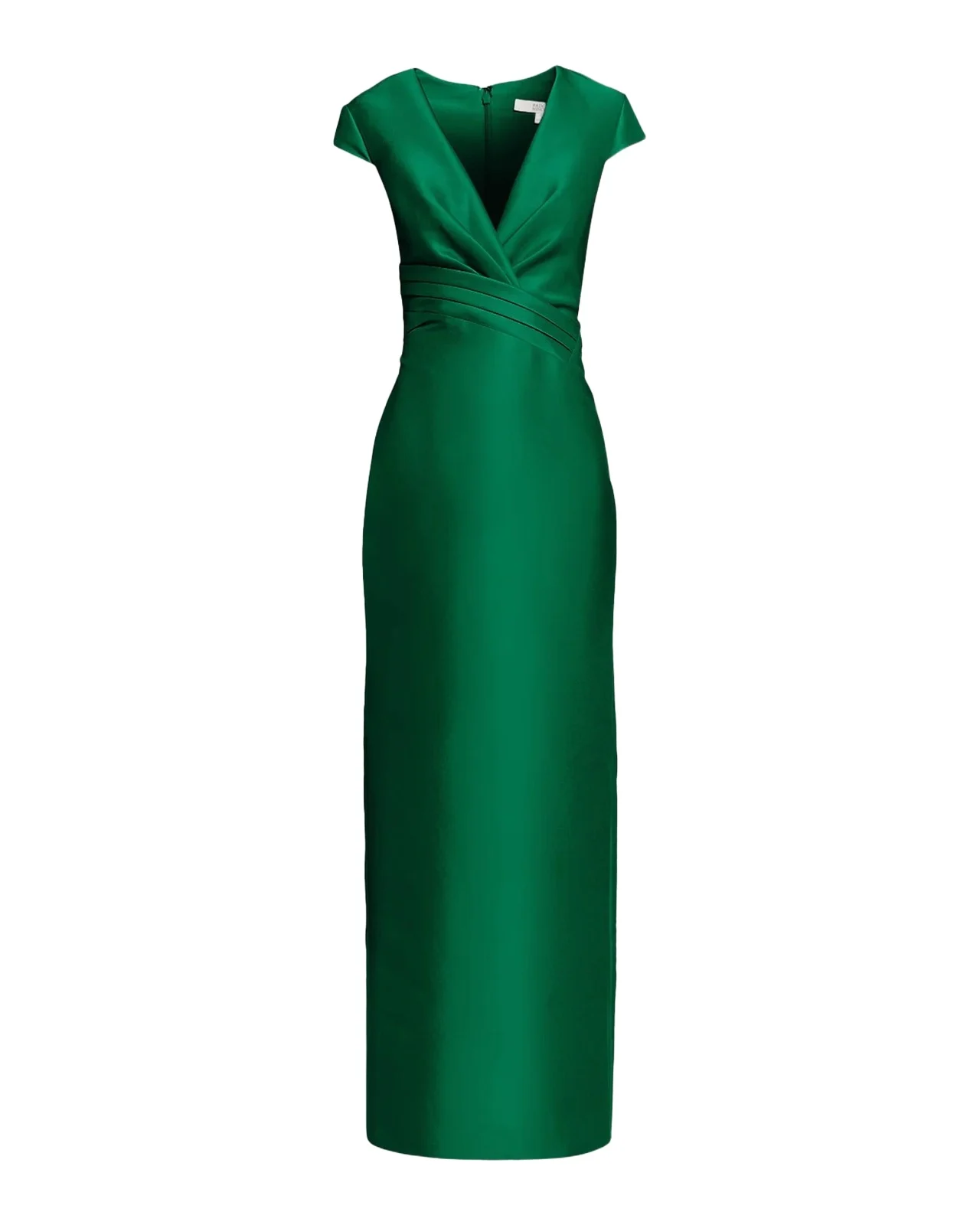 Plunging Cap-Sleeve Mikado Column Gown Plunging Cap-Sleeve Mikado Column Gown