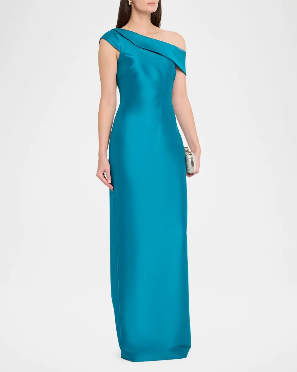 BADGLEY MISCHKA One-Shoulder Column Gown | Thumbnail 4 BADGLEY MISCHKA One-Shoulder Column Gown | Thumbnail 4