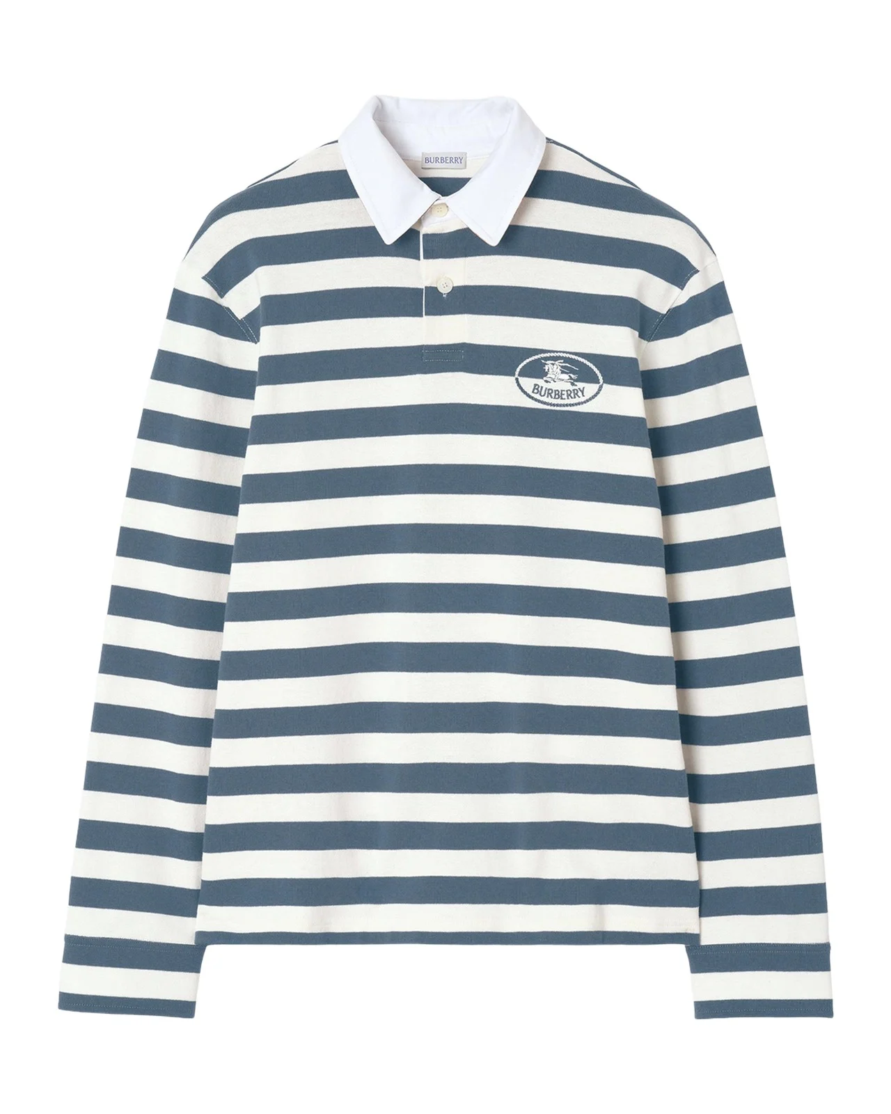 Burberry Men's Striped Cotton Rugby Polo Shirt