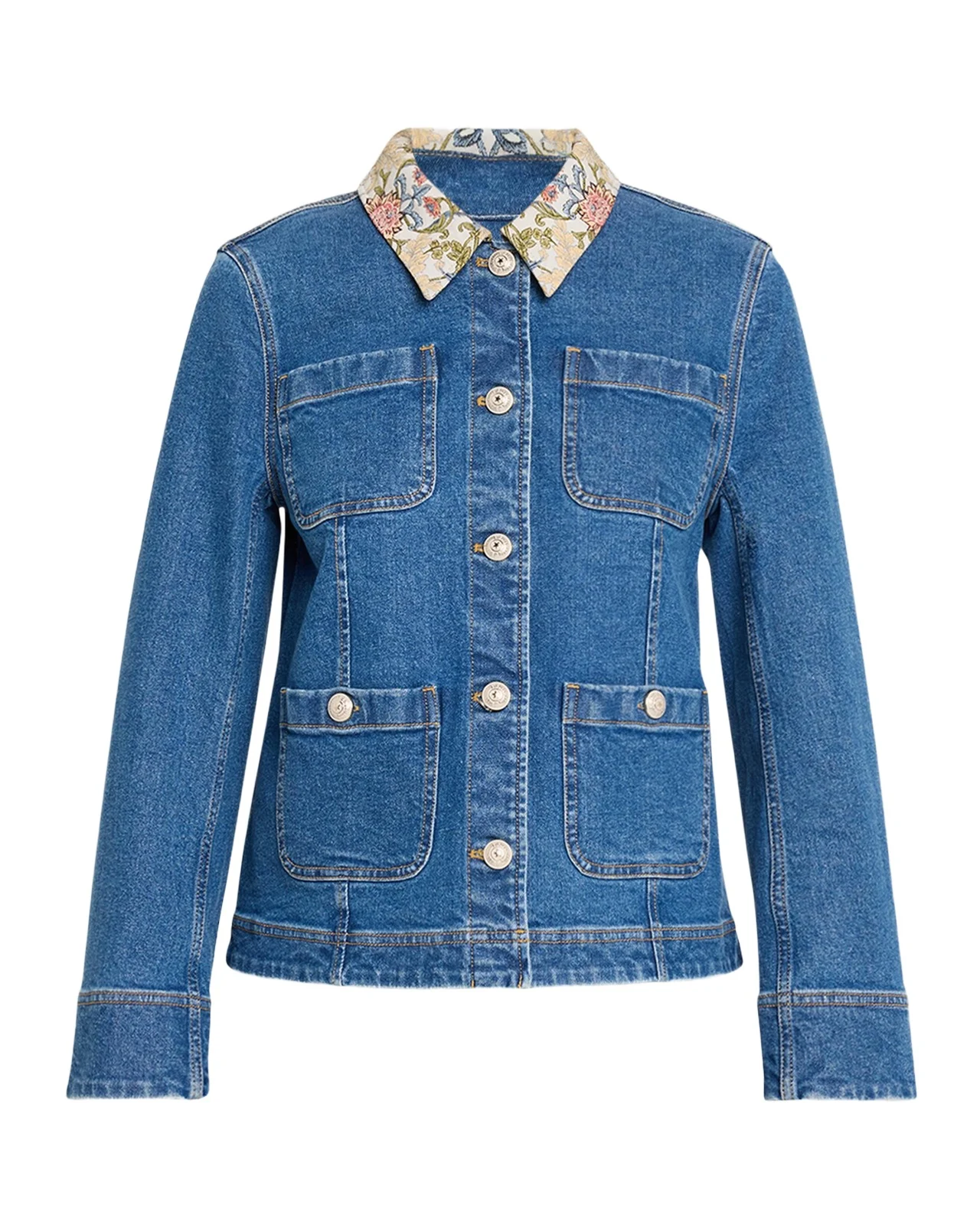 Dalton Floral-Collar Denim Jacket Dalton Floral-Collar Denim Jacket