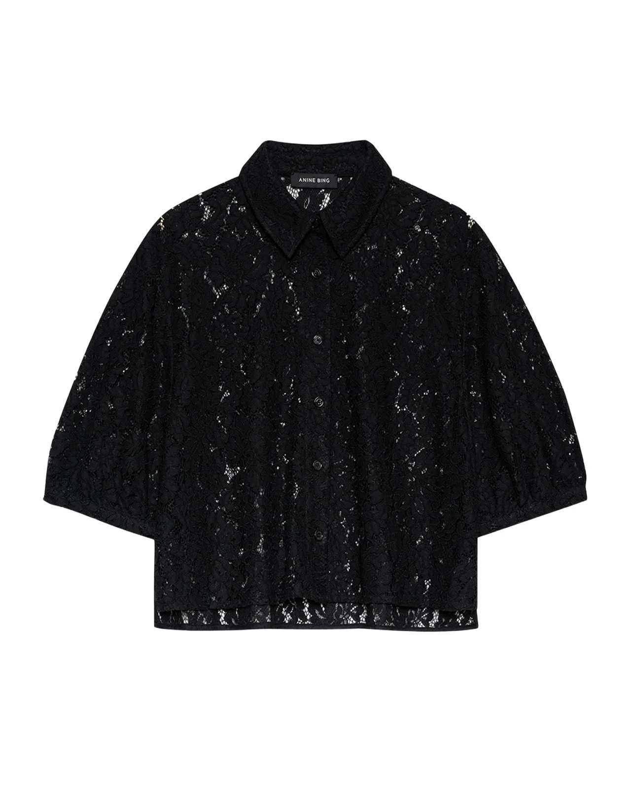 Anine Bing Shayna Lace Crop Top