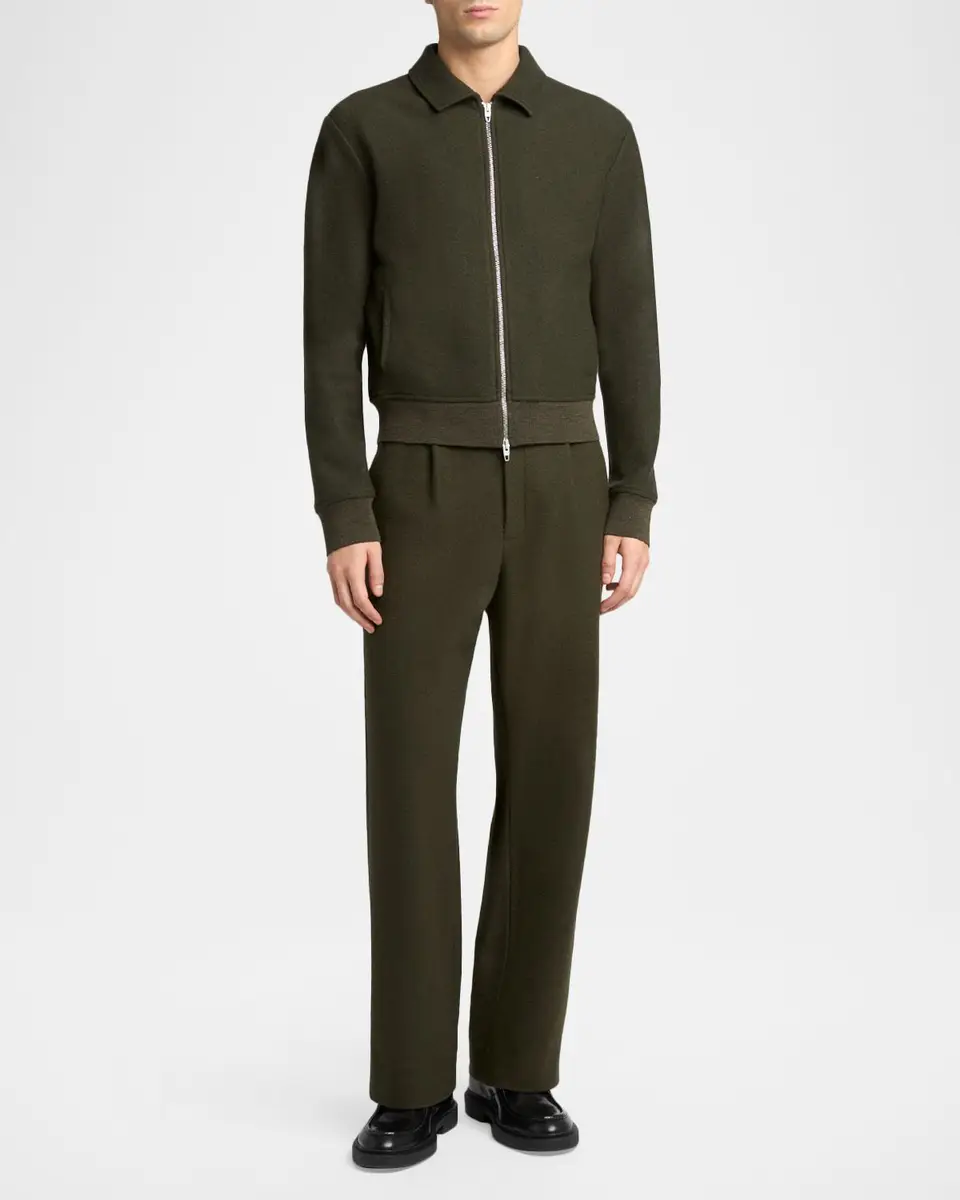 Jil Sander Men's Brushed Wool Straight-Leg Pants | Thumbnail 2 Jil Sander Men's Brushed Wool Straight-Leg Pants | Thumbnail 2