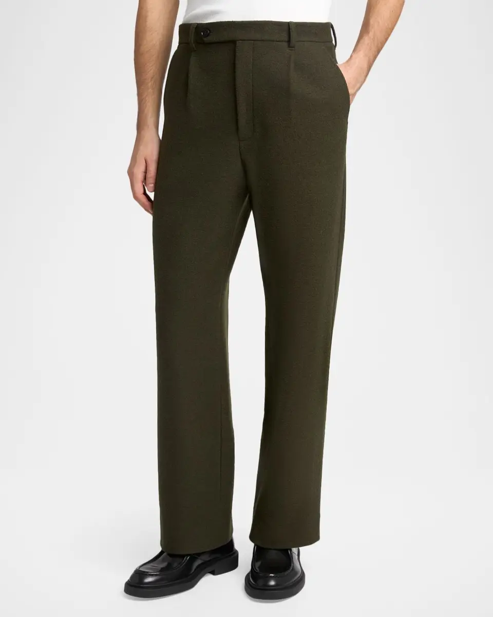 Jil Sander Men's Brushed Wool Straight-Leg Pants | Thumbnail 4 Jil Sander Men's Brushed Wool Straight-Leg Pants | Thumbnail 4