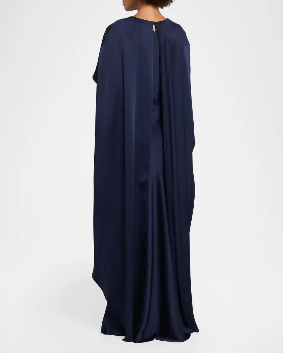 Simkhai Izel Satin Cape Dress | Thumbnail 3