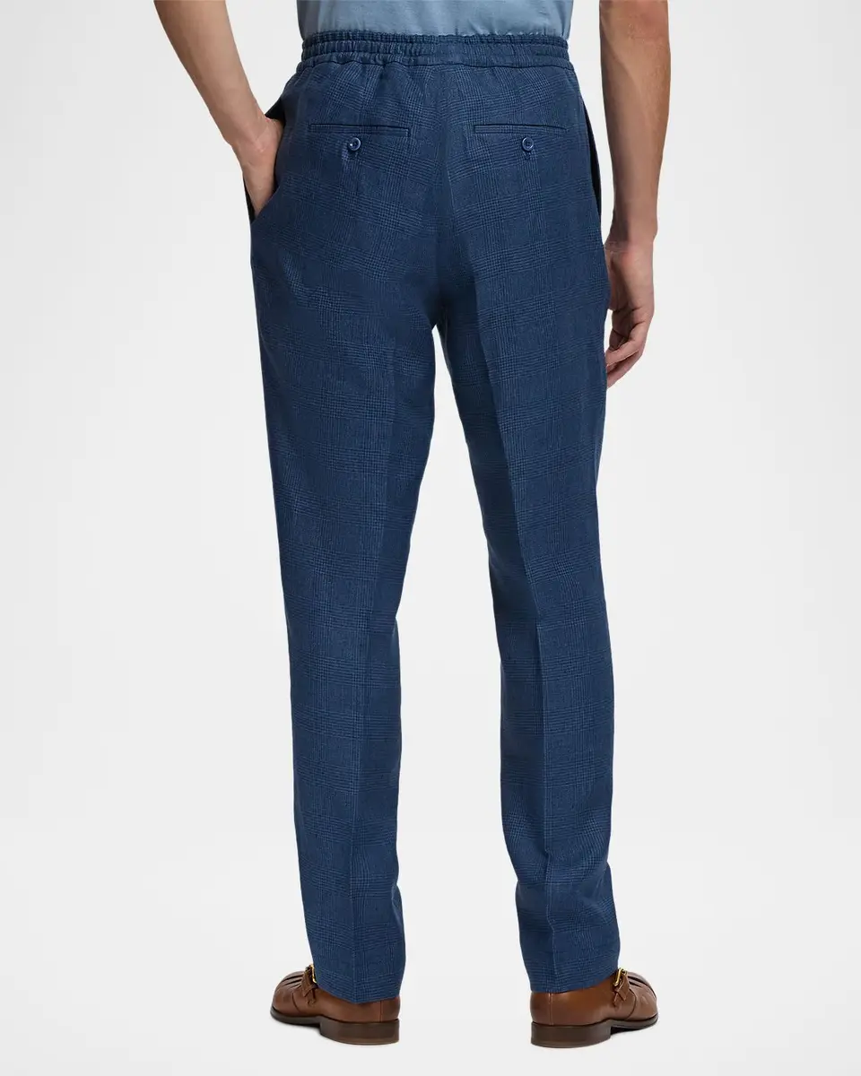 Ralph Lauren Purple Label Men's Hand-Tailored Plaid Linen Trousers | Thumbnail 3 Ralph Lauren Purple Label Men's Hand-Tailored Plaid Linen Trousers | Thumbnail 3