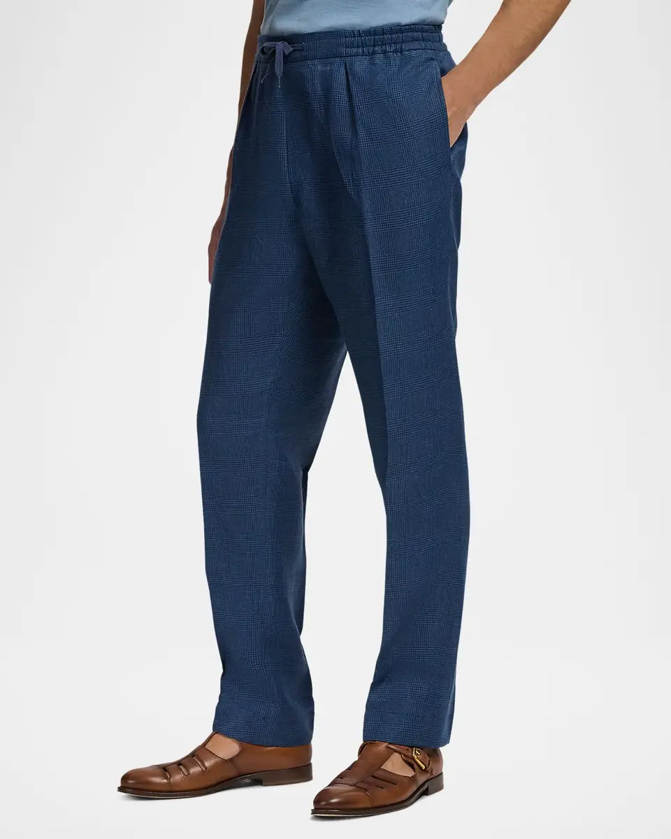 Ralph Lauren Purple Label Men's Hand-Tailored Plaid Linen Trousers | Thumbnail 6 Ralph Lauren Purple Label Men's Hand-Tailored Plaid Linen Trousers | Thumbnail 6