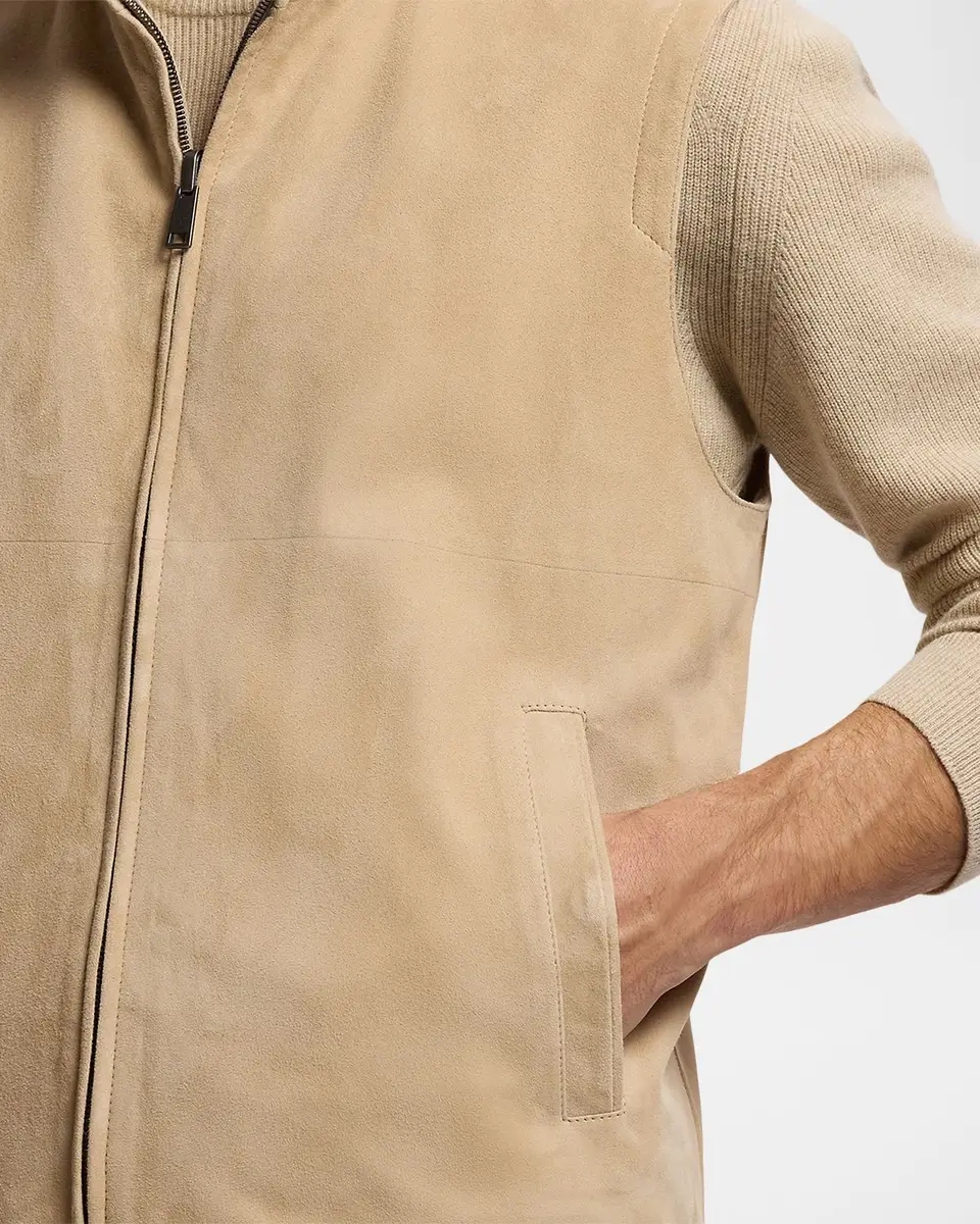 Ralph Lauren Purple Label Men's Jamison Reversible Suede Vest | Thumbnail 5 Ralph Lauren Purple Label Men's Jamison Reversible Suede Vest | Thumbnail 5