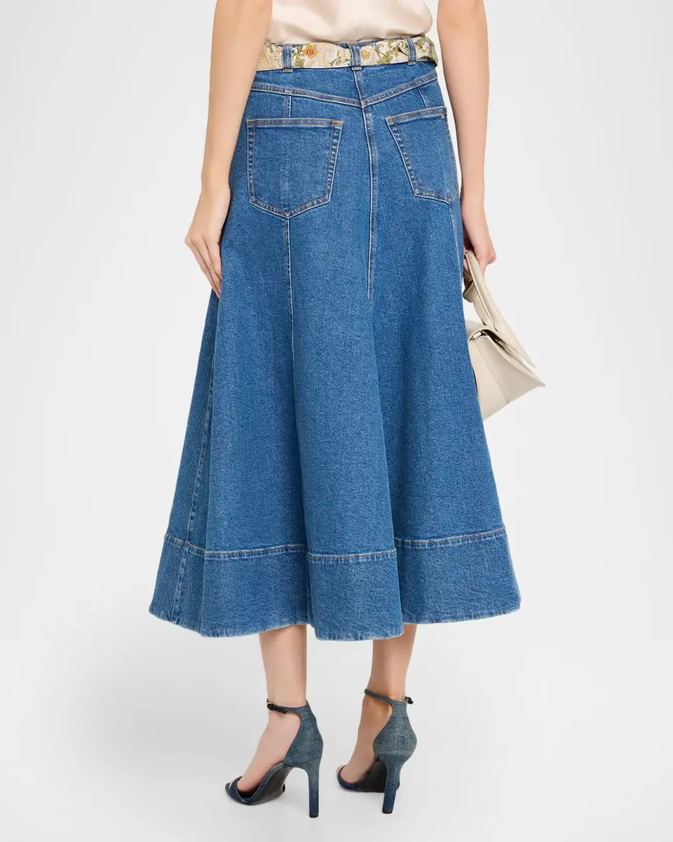 Cinq à Sept Benji Denim Midi Skirt | Thumbnail 3 Cinq à Sept Benji Denim Midi Skirt | Thumbnail 3