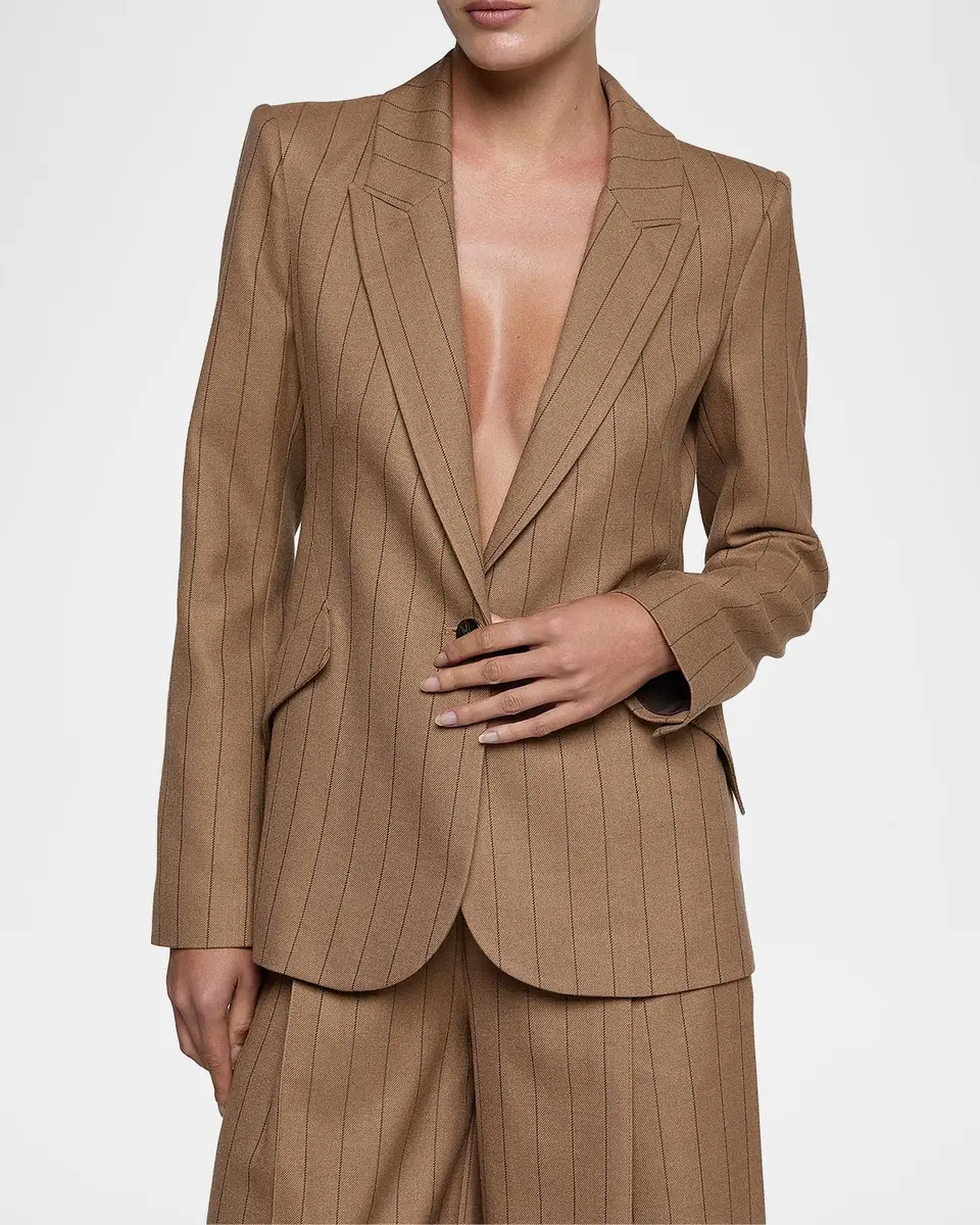 L'Agence Chamberlain Pinstriped Single-Breasted Blazer | Thumbnail 5 L'Agence Chamberlain Pinstriped Single-Breasted Blazer | Thumbnail 5