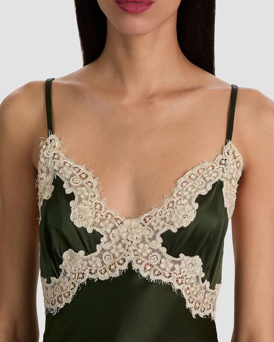 Alice + Olivia Julietta Cutaway Lace-Trim Satin Dress | Thumbnail 5 Alice + Olivia Julietta Cutaway Lace-Trim Satin Dress | Thumbnail 5
