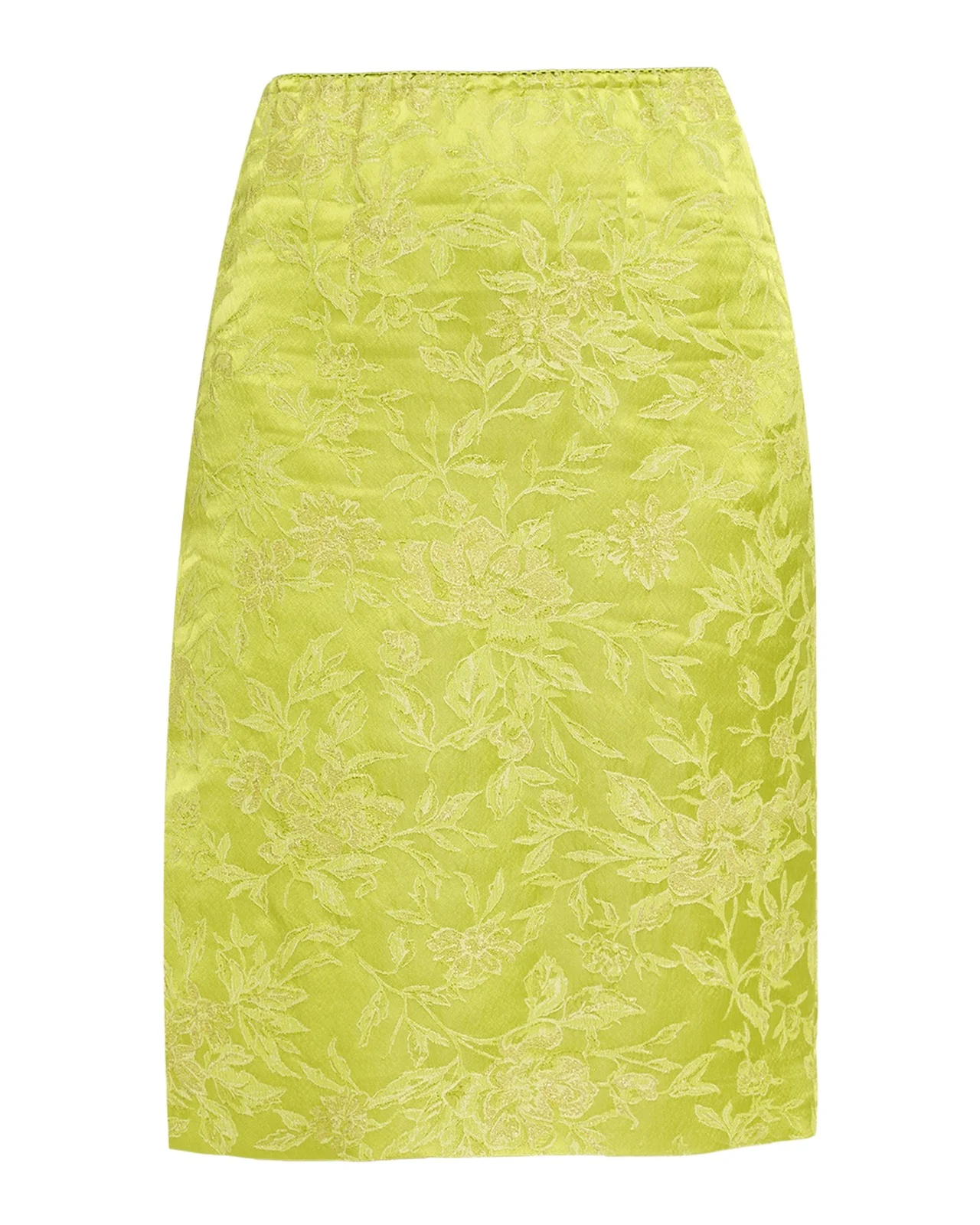 Metallic Floral Brocade Slit Skirt Metallic Floral Brocade Slit Skirt