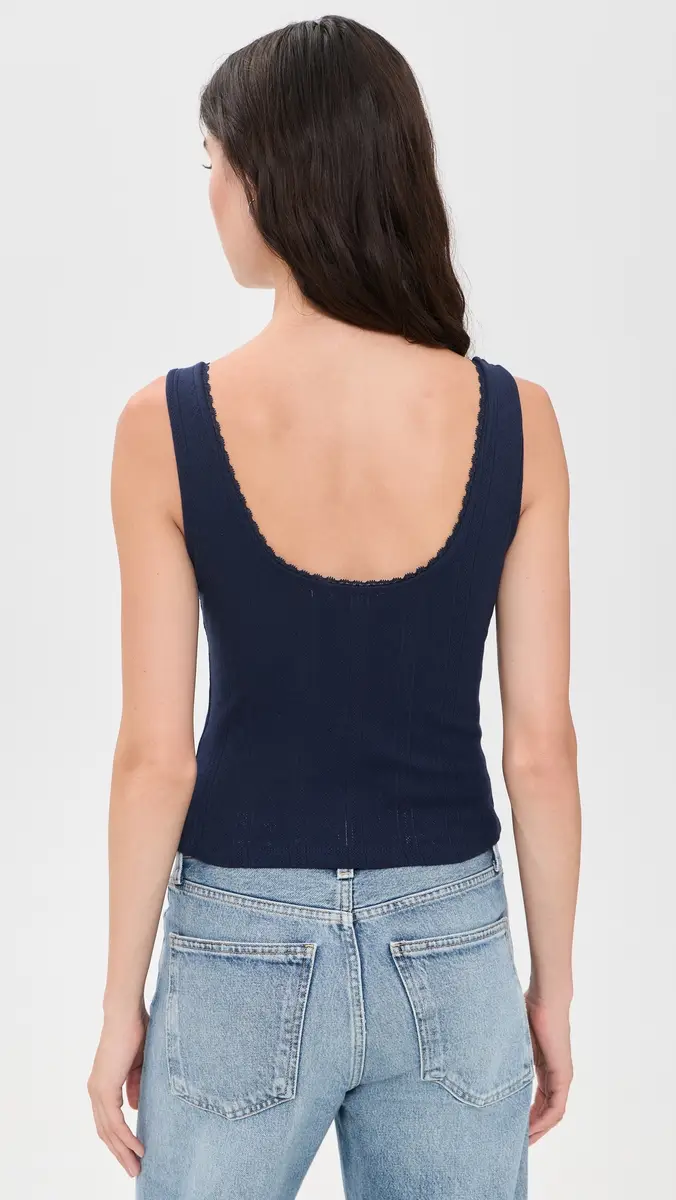 GOOD AMERICAN The Pointelle Button Down Tank | Thumbnail 3 GOOD AMERICAN The Pointelle Button Down Tank | Thumbnail 3