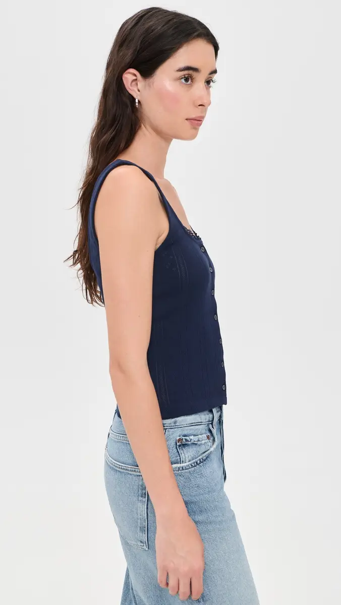 GOOD AMERICAN The Pointelle Button Down Tank | Thumbnail 4 GOOD AMERICAN The Pointelle Button Down Tank | Thumbnail 4