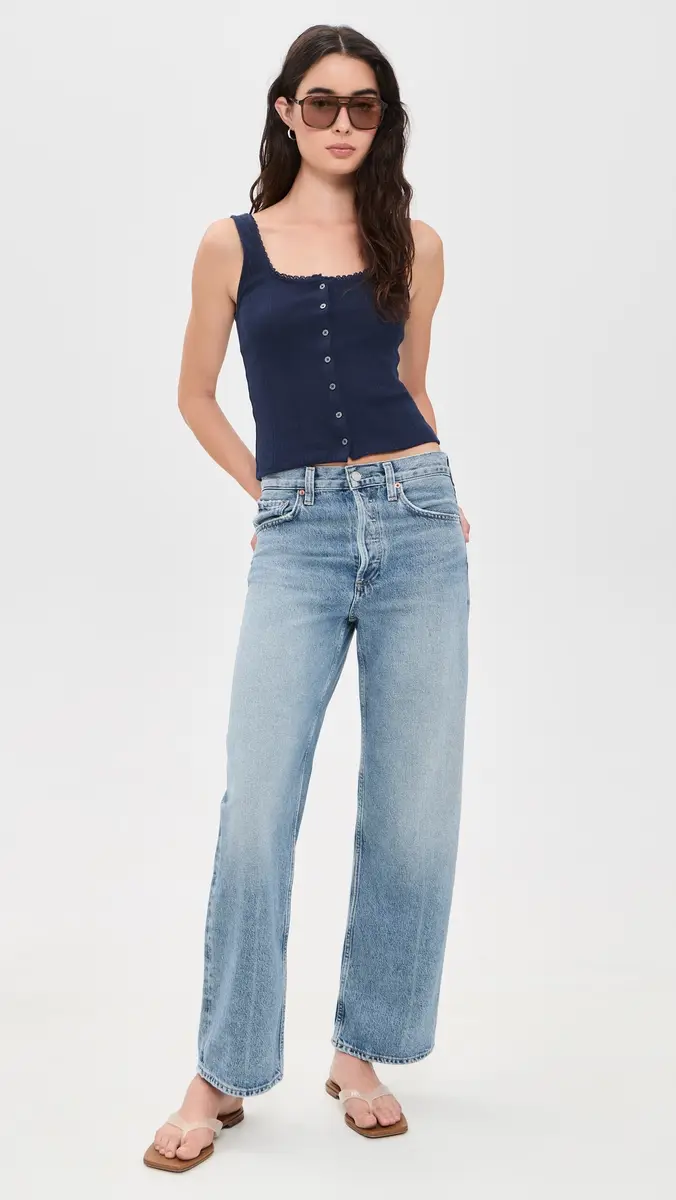 GOOD AMERICAN The Pointelle Button Down Tank | Thumbnail 5 GOOD AMERICAN The Pointelle Button Down Tank | Thumbnail 5