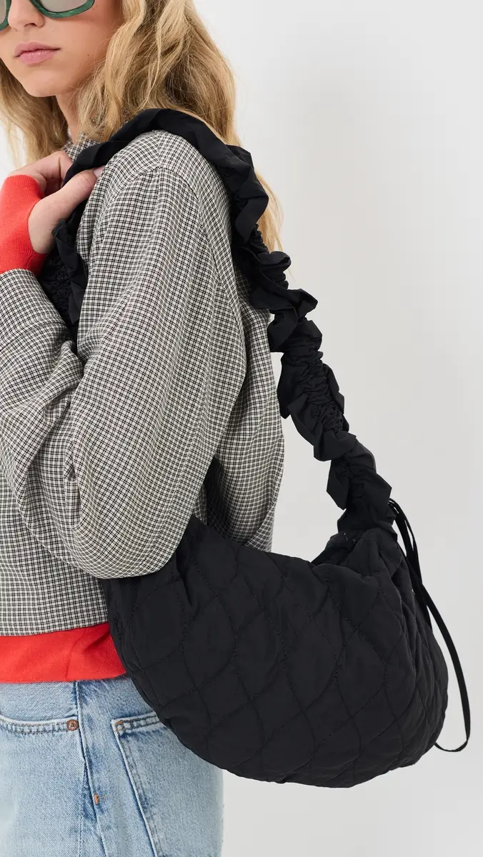 Damson Madder Embroidered Rose Ruched Kidney Bag | Thumbnail 3 Damson Madder Embroidered Rose Ruched Kidney Bag | Thumbnail 3