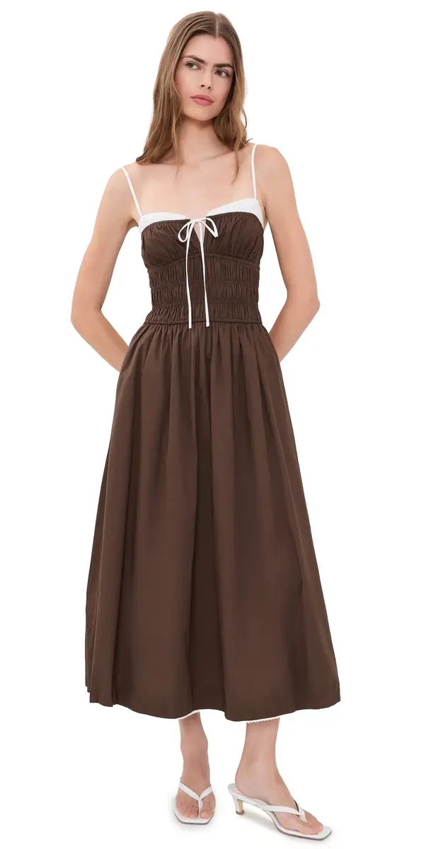 NIA Thomas Midi Dress Coffee | Image 1 NIA Thomas Midi Dress Coffee | Image 1