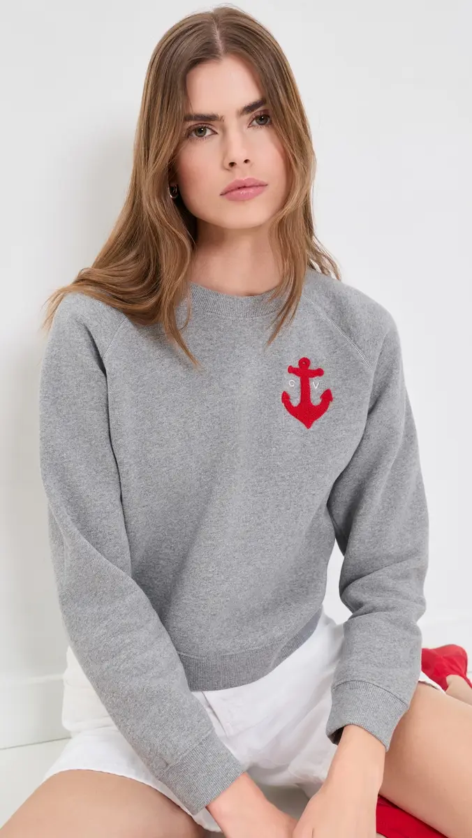 Clare V. Clare V. Petit Chenille Anchor Le Court Sweatshirt | Thumbnail 2 Clare V. Clare V. Petit Chenille Anchor Le Court Sweatshirt | Thumbnail 2