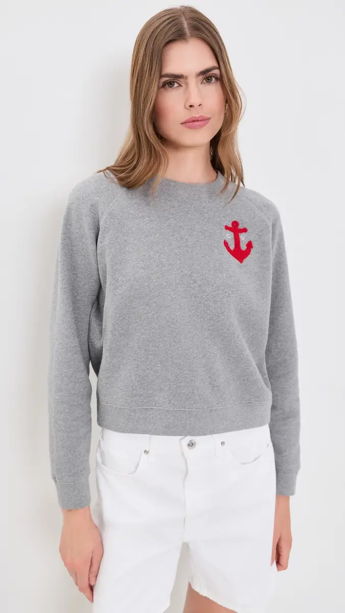 Clare V. Clare V. Petit Chenille Anchor Le Court Sweatshirt | Thumbnail 3 Clare V. Clare V. Petit Chenille Anchor Le Court Sweatshirt | Thumbnail 3