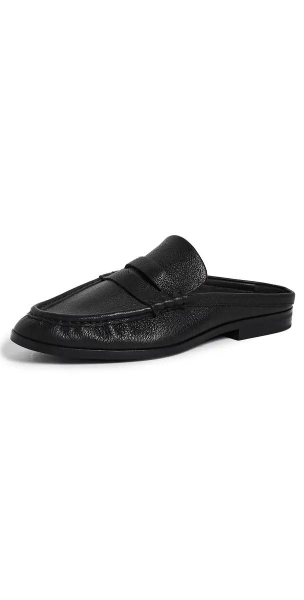 Simkhai Dean Pebbled Leather Loafer Mules Black | Image 1 Simkhai Dean Pebbled Leather Loafer Mules Black | Image 1