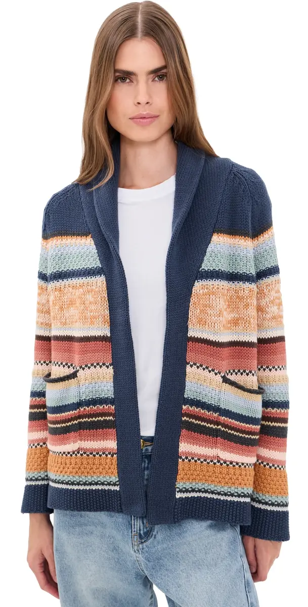 The Great. The Mountain Lodge Cardigan Taos Stripe | Image 1 The Great. The Mountain Lodge Cardigan Taos Stripe | Image 1