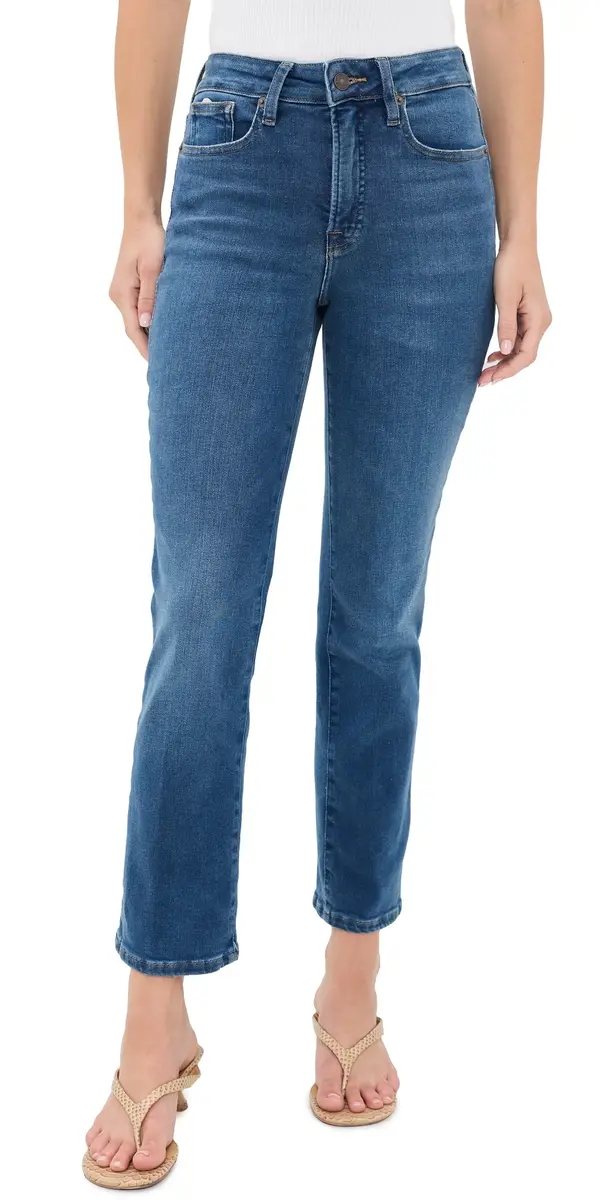 Good American Soft Tech Good Legs Straight Jeans Indigo33 | Image 1 Good American Soft Tech Good Legs Straight Jeans Indigo33 | Image 1