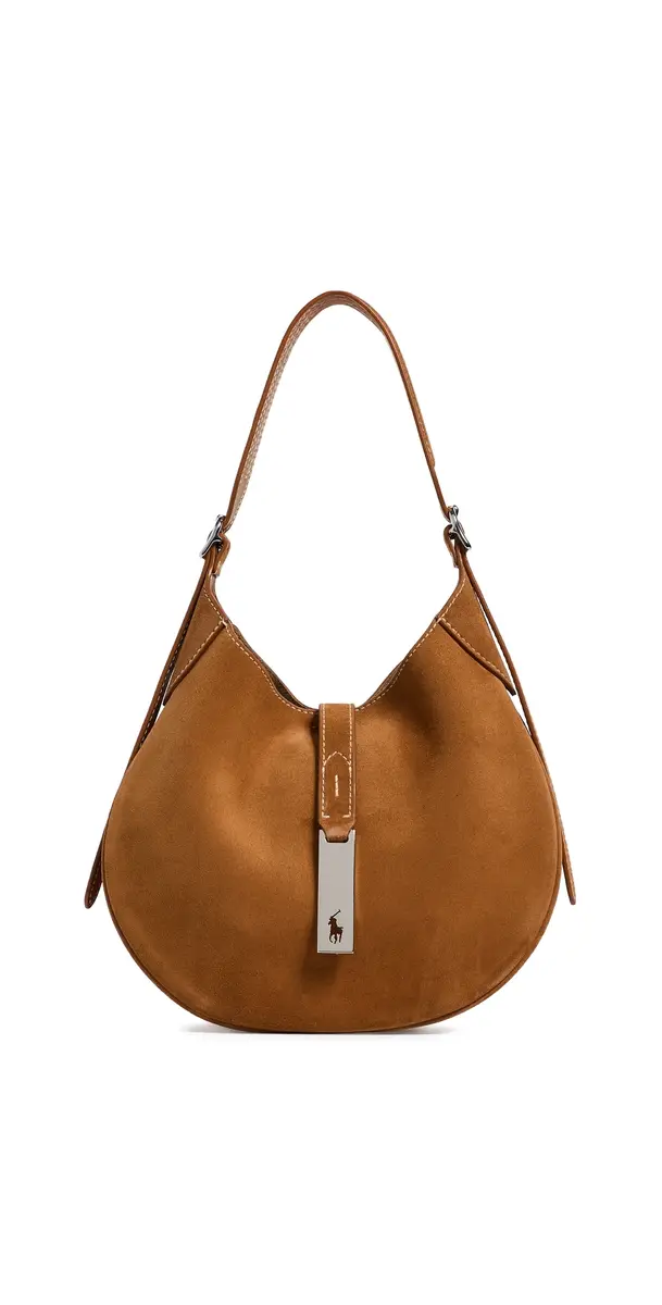 Polo Ralph Lauren Suede Polo ID Small Shoulder Bag Turmeric One Size | Image 1 Polo Ralph Lauren Suede Polo ID Small Shoulder Bag Turmeric One Size | Image 1
