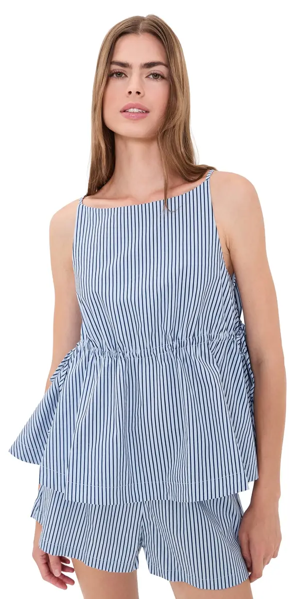 VRG GRL Indi Blue Stripe Top Blue Stripe | Image 1 VRG GRL Indi Blue Stripe Top Blue Stripe | Image 1