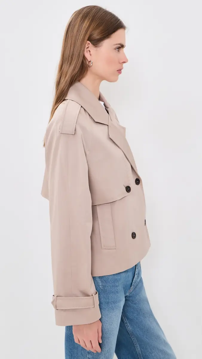 Anine Bing Rickie Cropped Trench Coat | Thumbnail 4 Anine Bing Rickie Cropped Trench Coat | Thumbnail 4