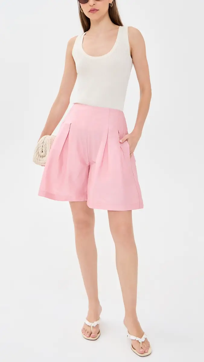 CHAN LUU Techno Taffeta Long Shorts | Thumbnail 5