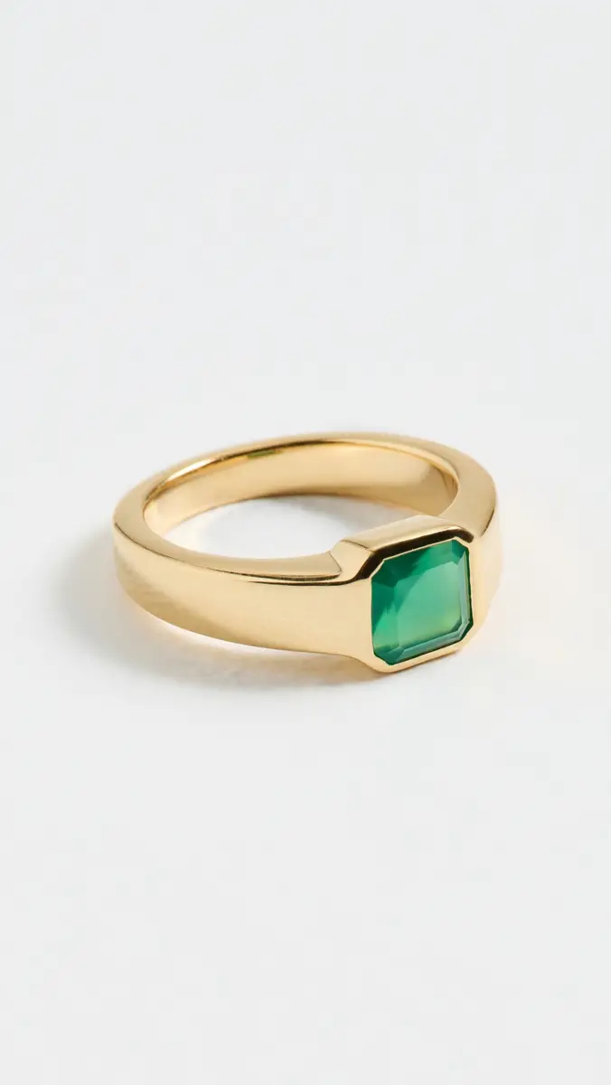 Shashi Emerald Pinky Signet Ring | Thumbnail 2