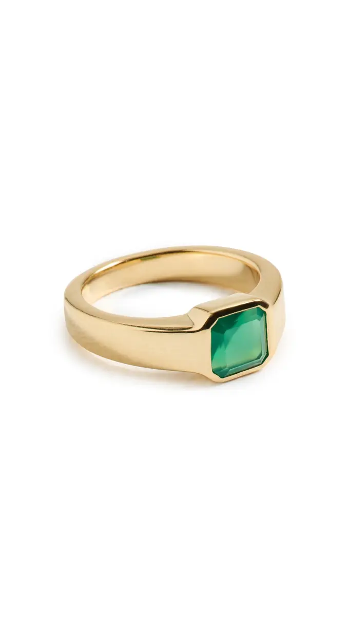 Shashi Emerald Pinky Signet Ring | Thumbnail 6