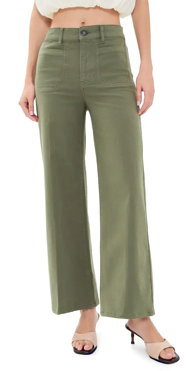 Frame Le Slim Palazzo Modernist Pocket Pants Grasshopper 32 | Image 1 Frame Le Slim Palazzo Modernist Pocket Pants Grasshopper 32 | Image 1