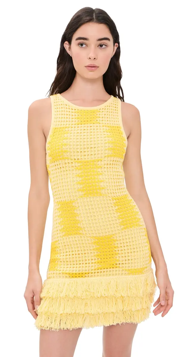The Wolf Gang Thera Mini Dress Butter | Image 1 The Wolf Gang Thera Mini Dress Butter | Image 1