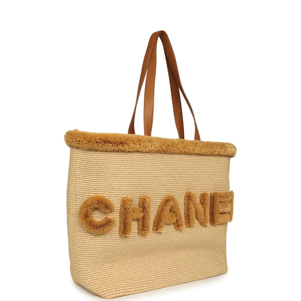 Chanel Chanel Coco Beach Maxi "Fluffy" Shopping Tote Light Beige Raffia and Calfskin Gold Hardware | Thumbnail 2 Chanel Chanel Coco Beach Maxi "Fluffy" Shopping Tote Light Beige Raffia and Calfskin Gold Hardware | Thumbnail 2