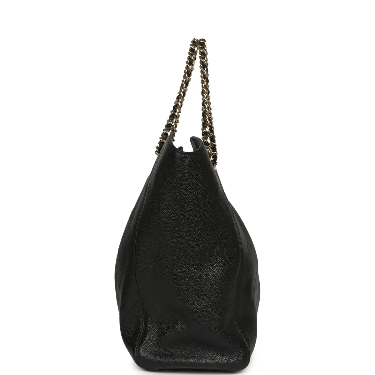Chanel Chanel Maxi Shopping Bag Black Grained Calfskin Gold Hardware | Thumbnail 3