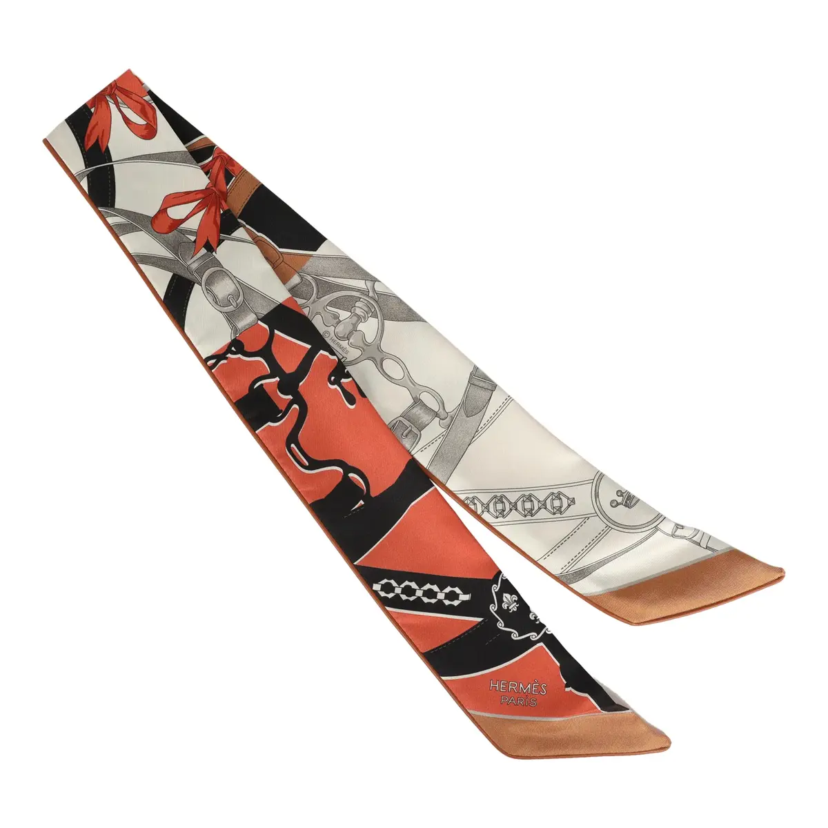 HERMÈS Hermes "La Promenade Du Matin Forever" Barenia, Brique, Black Leather Trim Silk | Thumbnail 2