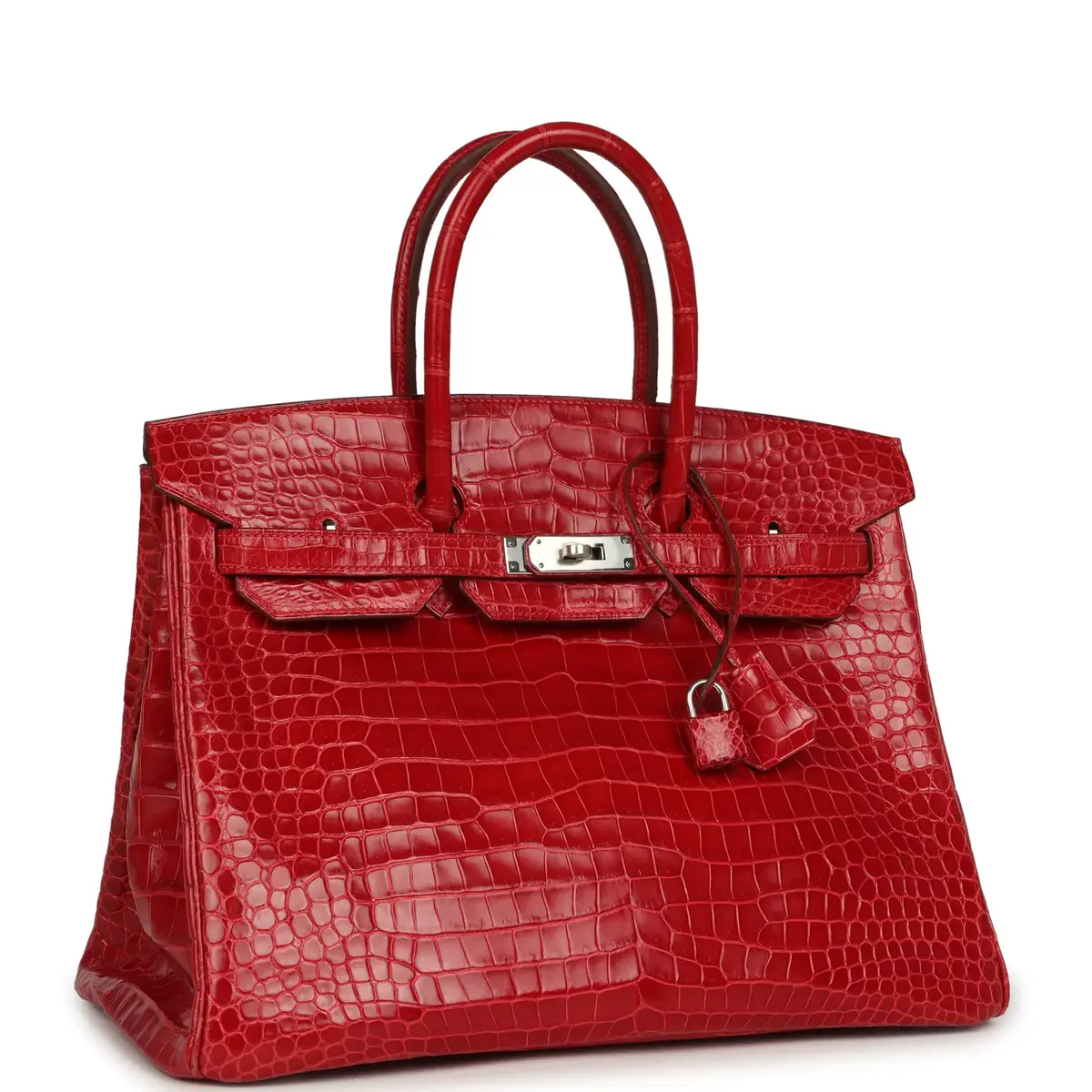 HERMÈS Pre-owned Hermes Birkin 35 Braise Shiny Porosus Crocodile Palladium Hardware | Thumbnail 2 HERMÈS Pre-owned Hermes Birkin 35 Braise Shiny Porosus Crocodile Palladium Hardware | Thumbnail 2