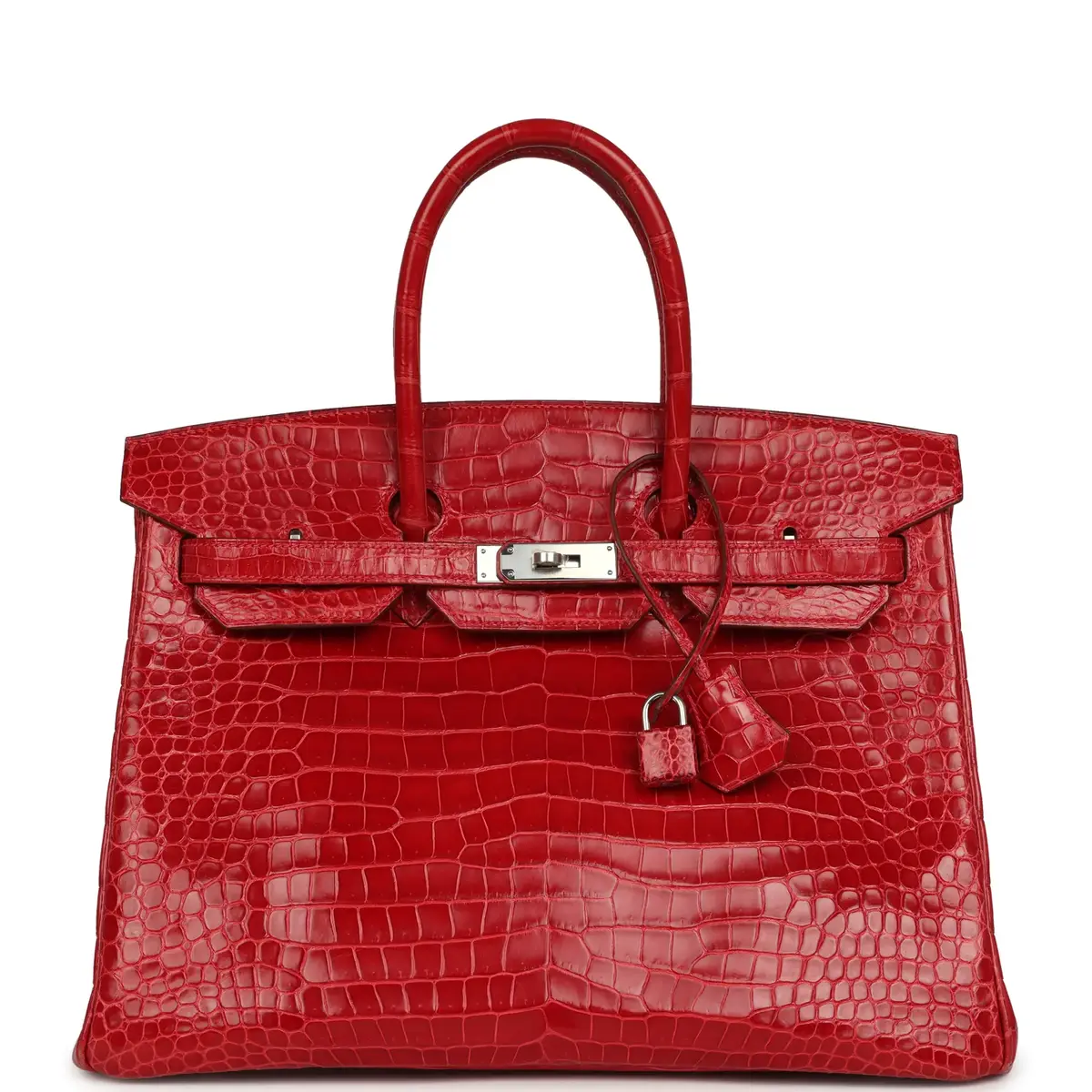 HERMÈS Pre-owned Hermes Birkin 35 Braise Shiny Porosus Crocodile Palladium Hardware | Image 1 HERMÈS Pre-owned Hermes Birkin 35 Braise Shiny Porosus Crocodile Palladium Hardware | Image 1