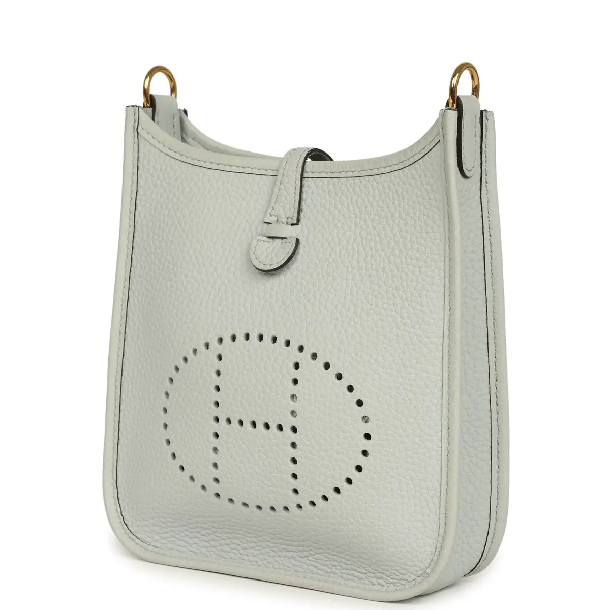 HERMÈS Pre-owned Hermes Evelyne TPM Bleu Pale Clemence Gold Hardware | Thumbnail 5 HERMÈS Pre-owned Hermes Evelyne TPM Bleu Pale Clemence Gold Hardware | Thumbnail 5