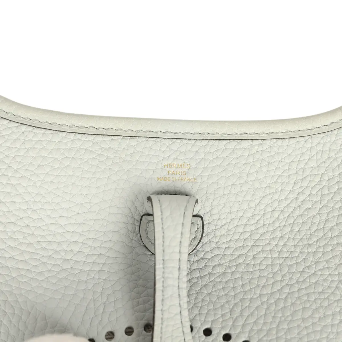 HERMÈS Pre-owned Hermes Evelyne TPM Bleu Pale Clemence Gold Hardware | Thumbnail 7 HERMÈS Pre-owned Hermes Evelyne TPM Bleu Pale Clemence Gold Hardware | Thumbnail 7