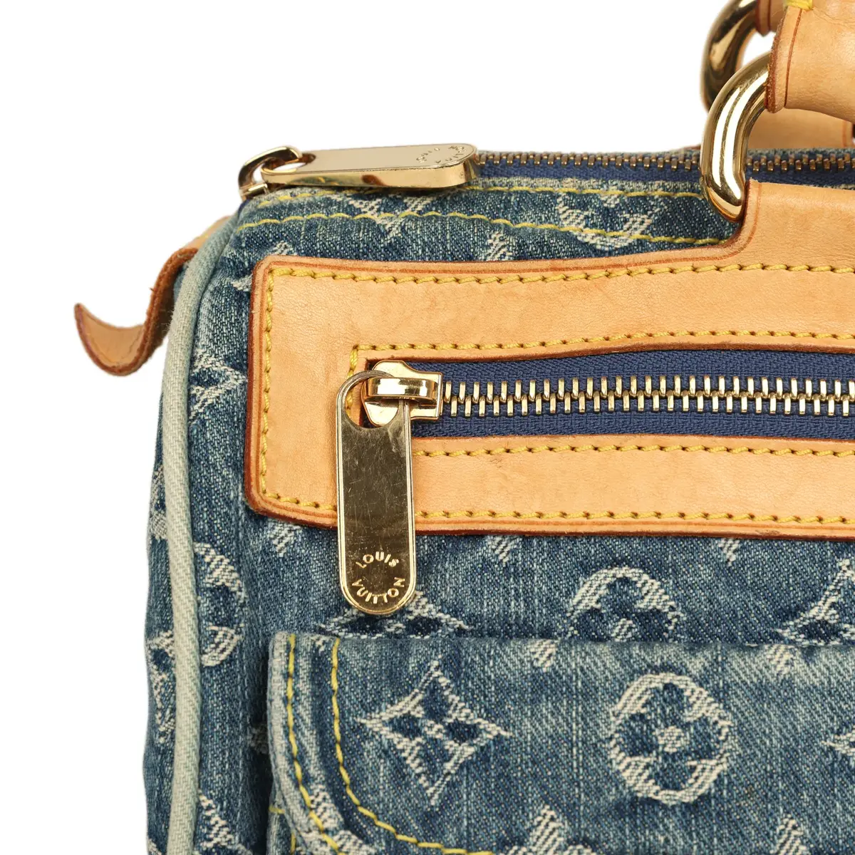 Louis Vuitton Vintage Louis Vuitton Neo Speedy Blue Denim Monogram Gold Hardware | Thumbnail 8 Louis Vuitton Vintage Louis Vuitton Neo Speedy Blue Denim Monogram Gold Hardware | Thumbnail 8