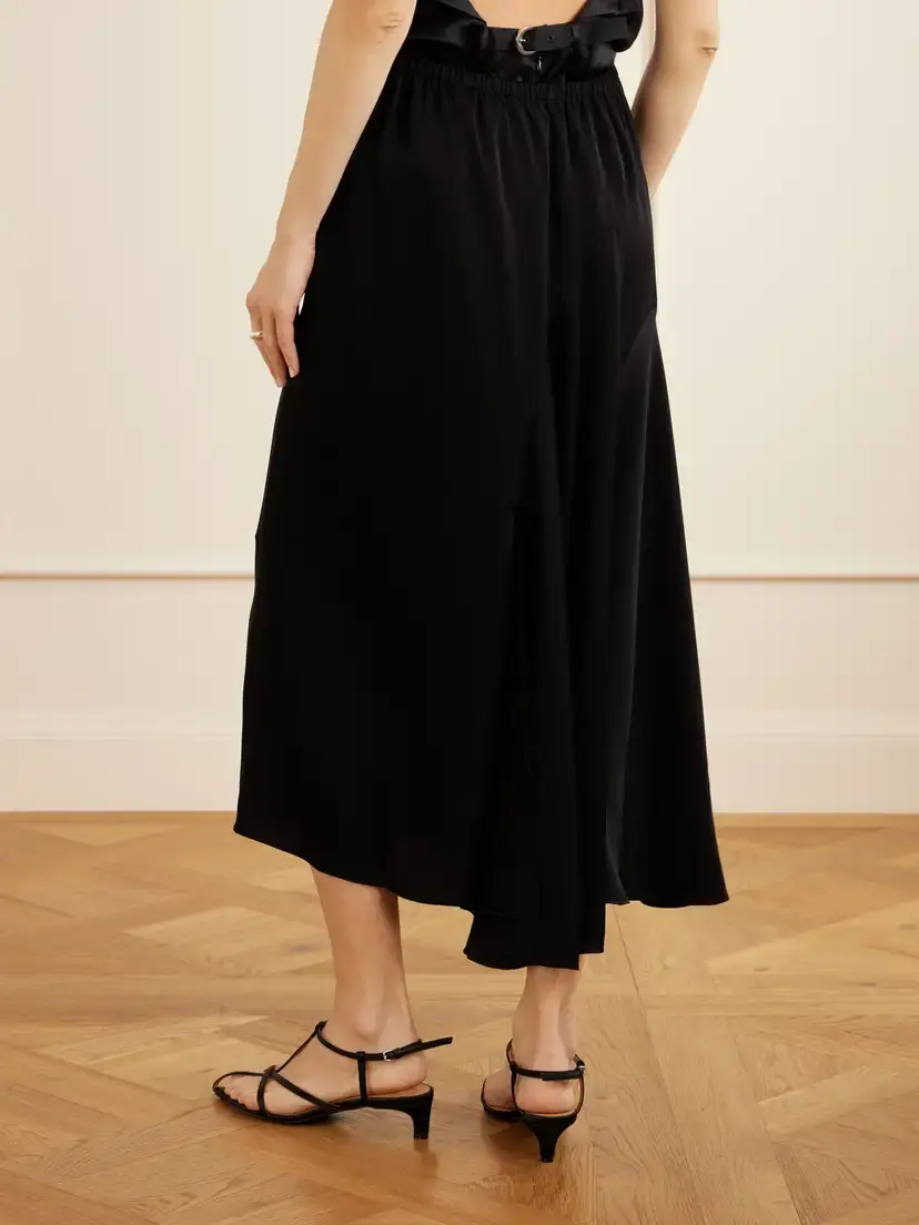 Sharon Wauchob Tria Asymmetric Duchesse-satin Midi Skirt | Thumbnail 3 Sharon Wauchob Tria Asymmetric Duchesse-satin Midi Skirt | Thumbnail 3